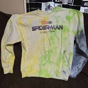 Marvel Spider-Man No Way Home Yellow and Green Tie-Dye Kids Sweatshirt